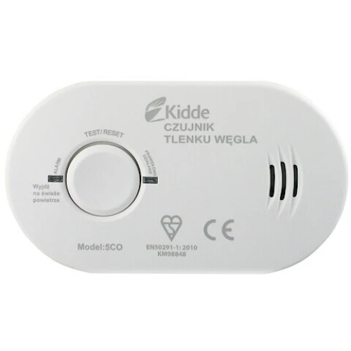 Czujnik tlenku węgla Kidde 5CO to urządzenie do wykrywania obecności czadu w powietrzu. Detektor Kidde 5CO jest wyposażony w przycisk test/reset oraz wskaźnik alarmu.