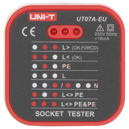 UT-07A-EU UNI-T тестер мережевих розеток