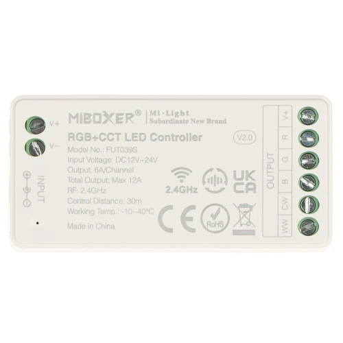 Світлодіодний контролер освітлення LED-RGBW-WC/RF 2.4 ГГц, RGBCCT (RGBWW) 12... 24V DC MiBOXER / Mi-Light