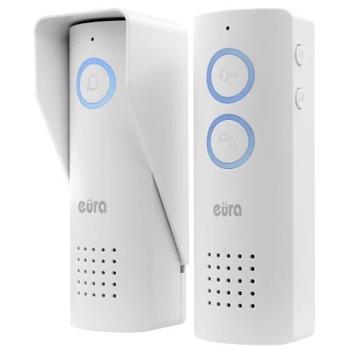 Бездротовий домофон EURA ADP-80A3 - білий, 426~440 МГц, дальність до 100 м, управління 1 входом