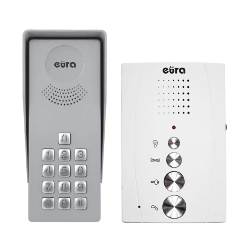 EURA ADP-38A3 EURA ADP-38A3 Домофон для однієї сім'ї білого кольору з касетою гучного зв'язку та клавіатурою
