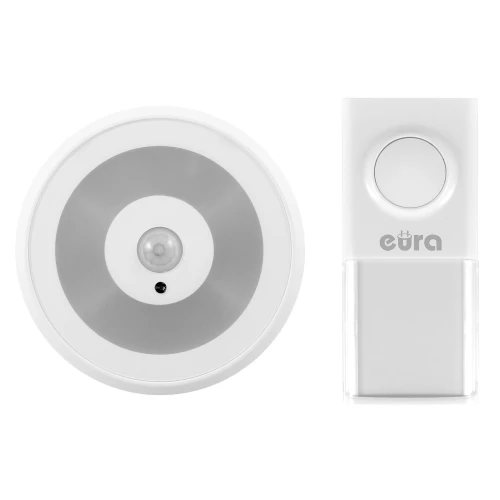 Бездротовий дверний дзвінок EURA WDP-90H2 DISCO зі світлодіодною лампою та датчиком руху, без батареї, розширюваний