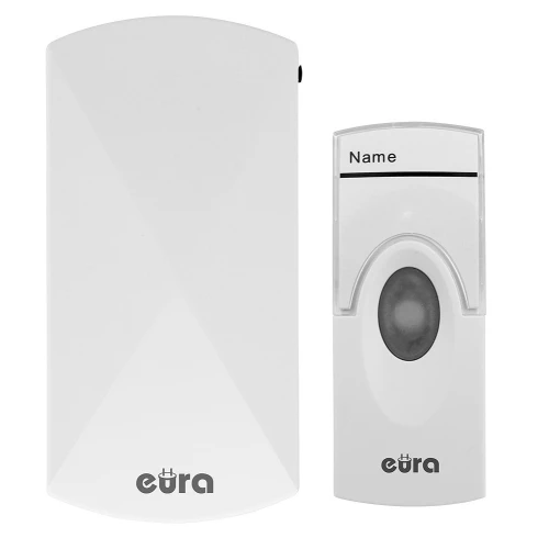 Бездротовий дверний дзвінок EURA WDP-05A3 - білий, кодовий, розширюваний, живлення 230 В/50 Гц