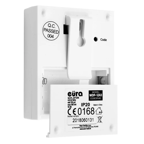 Бездротовий дверний дзвінок EURA WDP-12A3 "CELLO" з розширюваним живленням від акумулятора
