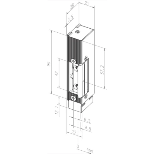 Електрозаскочка для протипожежних дверей 142U-Q34, ліва сторона