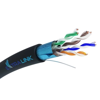 Extralink CAT5E FTP (F/UTP) V2 зовнішній | мережевий кабель на витій парі | 305M