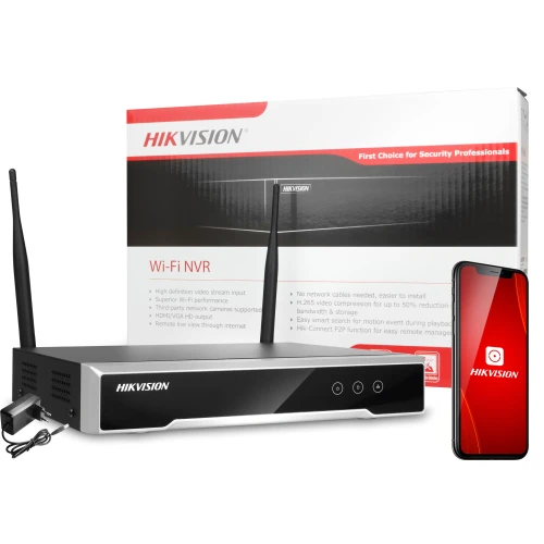Бездротовий Wi-Fi-реєстратор відеоспостереження Hikvision NVR-4CH-W DS-7104NI-K1/W/M