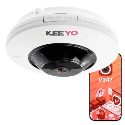 Бездротова IP-камера FISHEYE KEEYO LV-P-IP4M2FE 4Mpx IR 25м 180 градусів