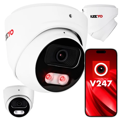 Купольна IP 5Mpx IR25m камера KEEYO LV-V-IP5M25DF-B