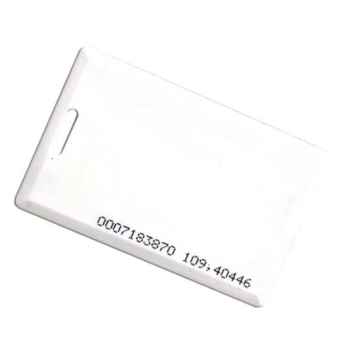 EMC-01 125 кГц 1,8 мм RFID картка з номером (8H10D+W24A) біла з отвором ламінована