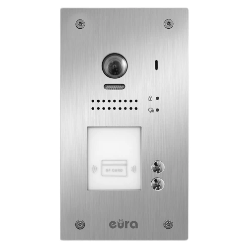 EURA VDA-89A5 2EASY модульна двовіконна касета для виклику підлогового відеодомофона, прихованого монтажу, зчитувач безконтактних ключів