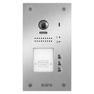 Зовнішній домофон касетний EURA VDA-91A5 "2EASY" 3-х місцева, прихованого монтажу, з функцією безконтактної картки