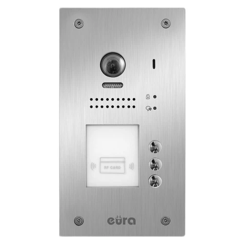 Зовнішній домофон касетний EURA VDA-91A5 "2EASY" 3-х місцева, прихованого монтажу, з функцією безконтактної картки
