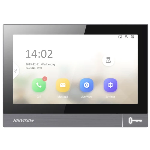 Монітор для відеодомофону Hikvision DS-KH8381-WTE1, сенсорний екран, LCD IPS, WiFi, PoE, слот для SD