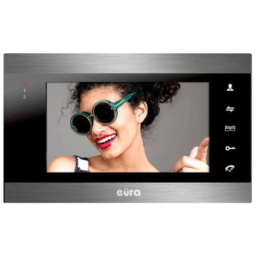 Монітор Eura VDA-01C5 чорний LCD 7'' AHD з пам'яттю зображення