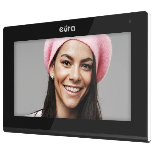 Монітор EURA VDA-09C5 - чорний, сенсорний, LCD 7'', FHD, пам'ять зображень, SD 128GB, розширення до 6 моніторів