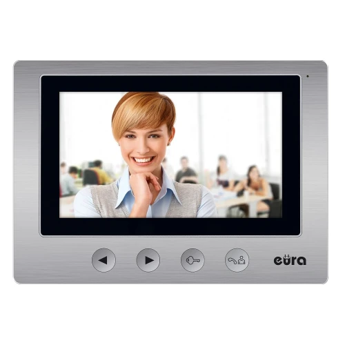 Монітор EURA VDA-20A3 EURA CONNECT сріблястий, 7'' екран, 2 входи