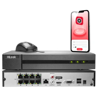 8-канальний мережевий IP-реєстратор NVR-8CH-4MP/8P з підтримкою POE HiLook від Hikvision