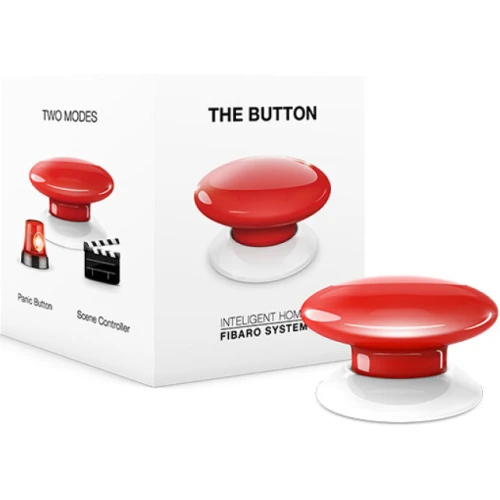 Przycisk czerwony FIBARO The Button FGPB-101-3 to kompaktowe urządzenie do zdalnego sterowania, które umożliwia łatwe zarządzanie inteligentnym domem. Produkt ma elegancki, minimalistyczny design i jest idealny do szybkiego uruchamiania scenariuszy w systemie automatyki domowej.