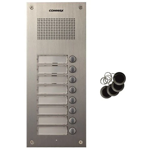 Дверна станція на вісім користувачів зі зчитувачем RFID Commax DR-8UM/RFID
