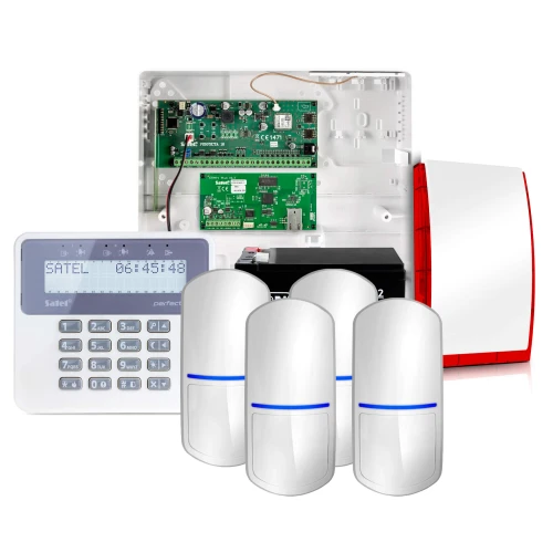 Система сигналізації Satel Perfecta 16, 4x Датчик, LCD, Сигналізатор SP-4001 R, аксесуари