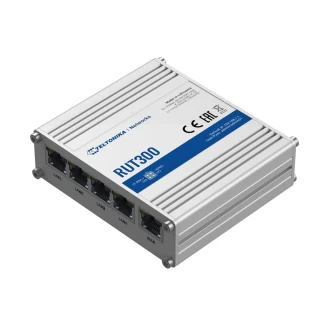 Teltonika RUT300 | Промисловий маршрутизатор | 5x RJ45 100 Мбіт/с, 1x USB, пасивний PoE