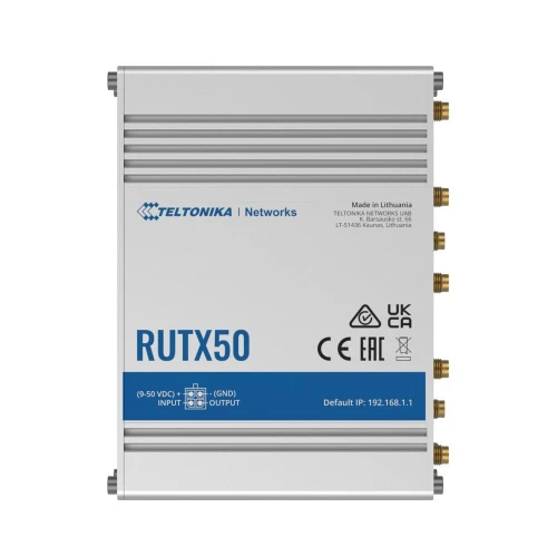Teltonika RUTX50 | Професійний промисловий маршрутизатор | 5G, Wi-Fi 5, Dual SIM, 5x RJ45 1000 Мбіт/с
