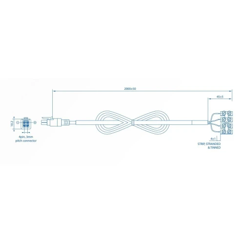 Кабель живлення Teltonika | 4-ходовий кабель живлення з гвинтовим затискачем, PR2FK20M