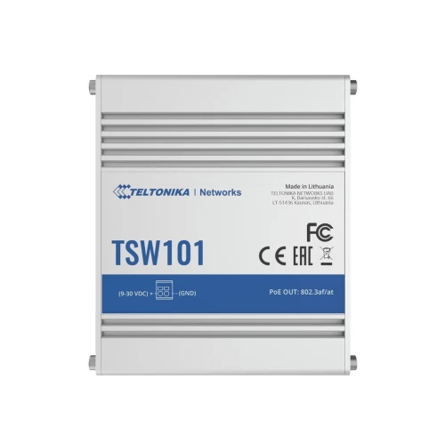 Teltonika TSW101 | Комутатор PoE+ | 5x RJ45 1000 Мбіт/с, 4x PoE+, 60 Вт