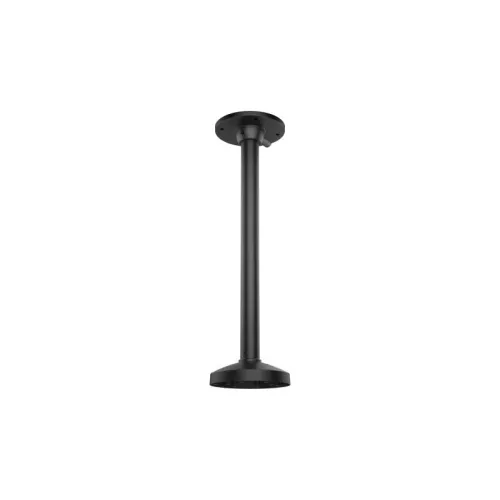 Czarny uchwyt sufitowy do kamer kulistych, model DS-1471ZJ-155BLACK marki Hikvision, przedstawiony na białym tle. Uchwyt ma prostą, cylindryczną konstrukcję z okrągłą podstawą montażową.