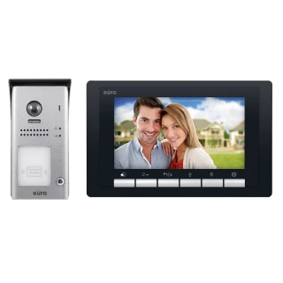 Відеодомофон EURA VDP-61A5/N BLACK 2EASY - односімейний, LCD 7'', чорний, RFID, накладного монтажу