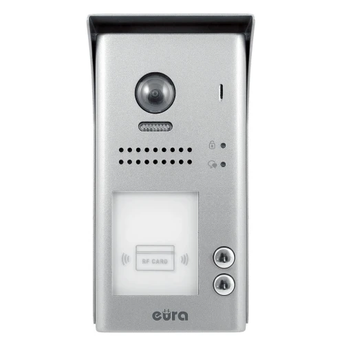 Відеодомофон EURA VDP-70A5/N BLACK "2EASY" - На дві сім'ї, 2x LCD 7", чорний, унікальний зчитувач 125 кГц, накладного монтажу,
