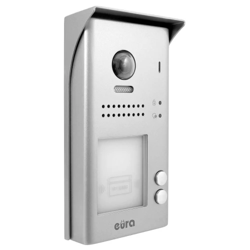 Відеодомофон EURA VDP-70A5/N BLACK "2EASY" - На дві сім'ї, 2x LCD 7", чорний, унікальний зчитувач 125 кГц, накладного монтажу,