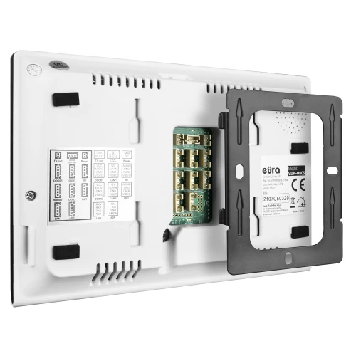 Монітор EURA VDA-08C5 - білий, сенсорний, LCD 7'', FHD, WiFi, пам'ять зображень, SD 128GB
