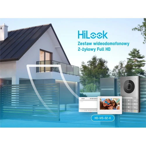 Відеодомофон HD-VIS-02-K, 2-жильний, IP, WiFi, додаток HiLook від Hikvision
