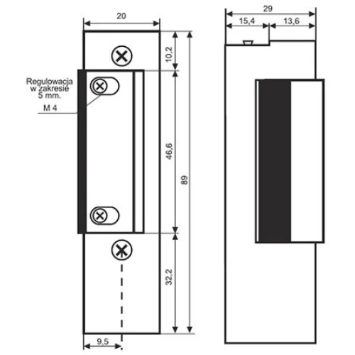 Електрична дверна защіпка з пам'яттю та блокуванням R-3 844 12В змінного/постійного струму