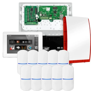 Комплект сигналізації SATEL INTEGRA 32, 10x датчик, сирена, білий маніпулятор INT-TSI-W