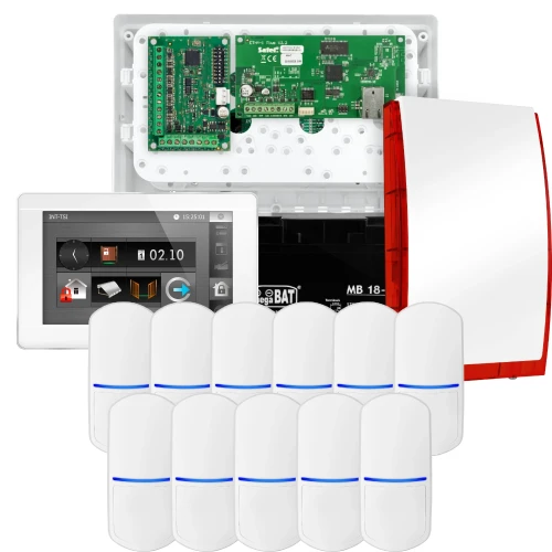 Комплект сигналізації SATEL INTEGRA 32, 11x датчик, сирена, білий маніпулятор INT-TSI-W