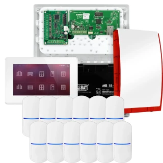 Комплект сигналізації SATEL INTEGRA 32, 12x датчик PET, сирена, білий маніпулятор INT-TSH2-W