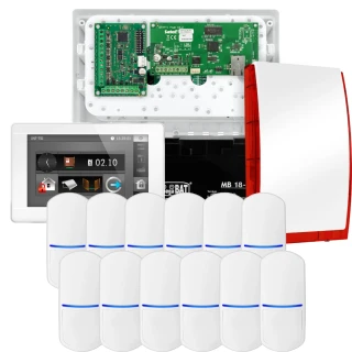 Комплект сигналізації SATEL INTEGRA 32, 12x датчик, сирена, білий маніпулятор INT-TSI-W