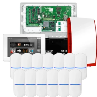 Комплект сигналізації SATEL INTEGRA 32, 13x датчик PET, сирена, білий маніпулятор INT-TSI-W, зв'язок LTE