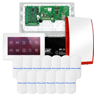 Комплект сигналізації SATEL INTEGRA 32, 13x датчик PET, сирена, білий маніпулятор INT-TSH2-W