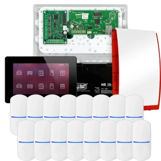 Комплект сигналізації SATEL INTEGRA 32, 16x датчик PET, сирена, чорний маніпулятор INT-TSH2-B