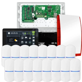 Комплект сигналізації SATEL INTEGRA 32, 16x датчик PET, сирена, чорний маніпулятор INT-TSI-B