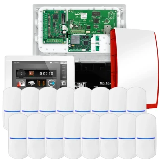 Комплект сигналізації SATEL INTEGRA 32, 16x датчик, сирена, білий маніпулятор INT-TSI-W, зв'язок LTE