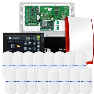 Комплект сигналізації SATEL INTEGRA 32, 16x датчик, сирена, чорний маніпулятор INT-TSI-B, зв'язок LTE