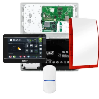 Комплект сигналізації SATEL INTEGRA 32, 1x датчик, сирена, чорний маніпулятор INT-TSI-B, зв'язок LTE