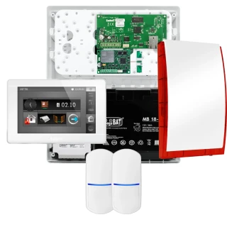 Комплект сигналізації SATEL INTEGRA 32, 2x датчик PET, сирена, білий маніпулятор INT-TSI-W, зв'язок LTE