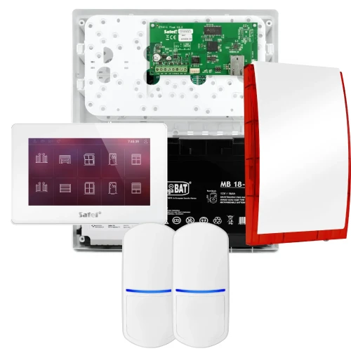 Комплект сигналізації SATEL INTEGRA 32, 2x датчик PET, сирена, білий маніпулятор INT-TSH2-W