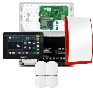 Комплект сигналізації SATEL INTEGRA 32, 2x датчик, сирена, чорний маніпулятор INT-TSI-B, зв'язок LTE